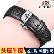 &lt; Soft Comfortable &gt; orient Oriental Double Lion Leather Strap Men Women Butterfly Buckle Accessories Watch Strap 18 20 22mm