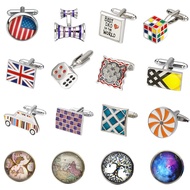 Jewelry Shirt Wedding Cufflinks for mens Brand Color Enamel fashion Cuff link Buttons High Quality g