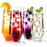 48 Pack Ribbed Plastic Champagne Flutes, 9 Oz Stemless Disposable Cups