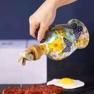 Hand-painted Colored Ceramic Oil Pot Soy Sauce Vinegar Storage Sealed Capacity Pot Bottle Large A4a6