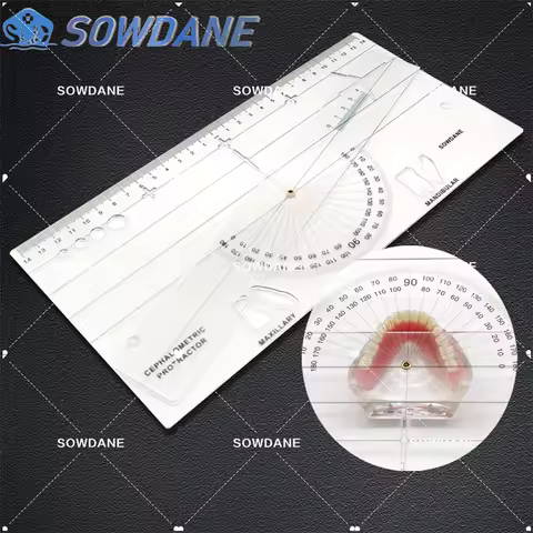Dental Guide Plate Dental Cephalometric Ruler X-ray Protractor Measuring Ruler Caliper