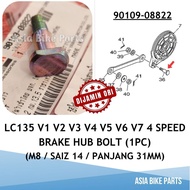 Yamaha Original LC135 V1 V2 V3 V4 V5 V6 V7 4 Speed Brake Shoe Plate Bolt Hub Brake Saiz 14 - 90109-0