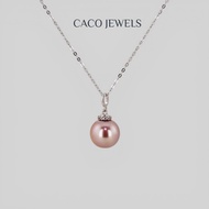 CACO 4A Premium Freshwater Purple Pearl Necklace 925 Sterling Silver Zirconia Diamond "Lilac" (1 Pie