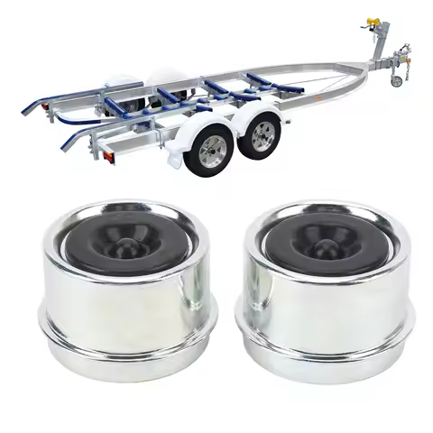 2PCS Trailer Axle Dust Cap 1.98in OD Galvanized Trailer Hub Bearing Wheel Grease Cover for 2000 to 3