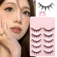 5pairs Manga Lashes Natural False Eyelashes Anime Lashes Soft Daily Dating Eye Extension Lashes Make