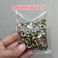 KEY NUT 10 (M6) YELLOW NUT 50pcs M6 Bolt And Nut