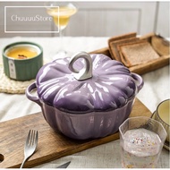 Genuine Happiness Kitchen Pumpkin Enameled Cast Iron Pot