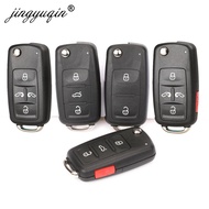 jingyuqin 2/3/4/5 Button Folding Remote Car Key Shell Flip Fob for VW Polo Golf MK6 Tiguan Touareg 2