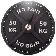 (YOWK) 50KG Print Wall Clock Circular Gym Weight Lifting Dumbbell Bodybuilding Silent Acrylic Clock