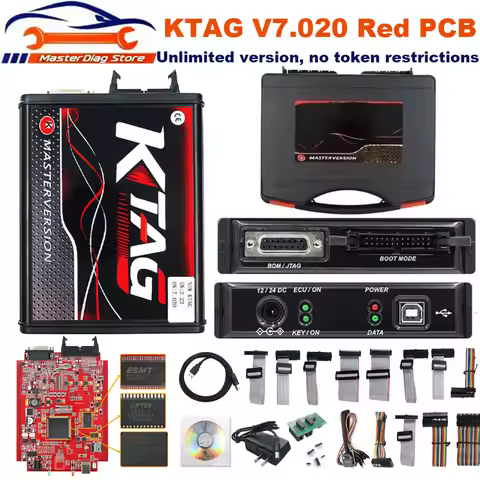 KTAG V7.020 V2.25 Red PCB Red European ECU Programmer Unlimited Points Networkable Online KESS V5.01