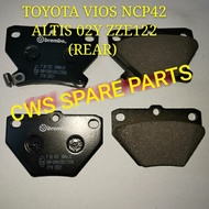 BREMBO (1SET 4PC)REAR DISC BRAKE PAD TOYOTA VIOS ALTIS NCP42 ZZE122 1.5 .1.6 1.8 2002-2007 P83052