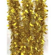 Golden tinsel with leaf shape, Christmas tree decoration accessory Product HCM HCM HCM