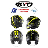 KYT NFJ Motion Matt Yellow PSB Approved Open Face Helmet