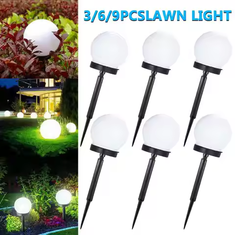 9PC Solar Light Outdoor Solar Garden Light Solar Pathway Landscape Light Waterproof Solar Lawn Lamp 