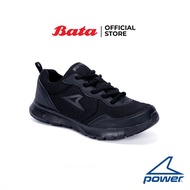 Bata บาจา ยี่ห้อ Power รองเท้ากีฬา รองเท้าผ้าใบ รองเท้าพละนักเรียน รองเท้าพละ รุ่น Wave Accent สีดำ 4216907
