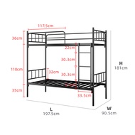 KitchenZ 6.4FT Double Decker Bed Frame (support up to 500kg) Katil Dua Tingkat / White/Grey/Black-HM