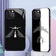Popular Travel Aircraft 02 Glass Phone Case For IPhone 16 15 14 13 12 11 Pro XR XS Max Plus Mini X X