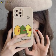 For Huawei Y7 Y6 2018 Pro Y5 2019 P Smart 2021 Phone Case Funny Sausage Mouth Lemon Fruit Cute Cartoon Summer Matte Frosted Plain White Simple Soft Silicone Casing Cases Case Cover