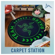 Karpet Velvet Team Razer Gaming Zone Decoration Rugs Hiasan Bilik Permainan Komputer Round Carpet Ba