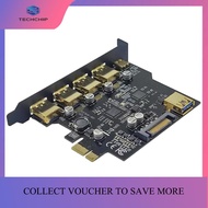 TECHCHIP-USB 3.2 PCIE Expansion Card PCIE 1X to USB 3.2 TYPE-C USB 3.2 Gen1 Adapter Multiplier USB3.