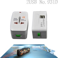 931D 5V 1A Global Travel Conversion Socket Plug 2 USB Adapter