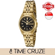 [Time Cruze] Seiko 5 SYMA40  Automatic Gold Tone Stainless Steel Black Dial Women Watch SYMA40K1 SYMA40K