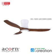 Acorn Creation DC-168H MWH | 42 & 48 Inch Ceiling Fan | 24W LED Tri-Color | Free Decorative No Light