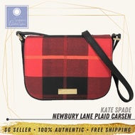[SG SELLER] Kate Spade KS Newbury Lane Plaid Carsen Crossbody Plaid Red Leather Bag
