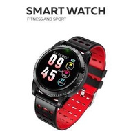 全防水 智能手錶 包兩條錶帶－ WHATSAPP WECHAT FB IG 信息提示／來電顯示／遙控音樂／血壓心率監測／卡路里／計步器／睡眠監測 Bluetooth smart watch IP67 （紅黑色）