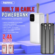 REMAX RPP-659 RELLAEN SERIES 2.4A 30000MAH  POWER BANK with built-in cable