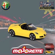 Majorette Convertible Car Alfa Romeo 4C Spyder Yellow Street Cars