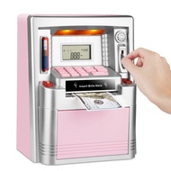 2024 Upgraded ATM Piggy Bank for Kids,Real Money Counting, Debit Card,Coin Recognition,Bill Feeder,B