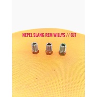 Jeep Willys Brake Hose Nipple / Cj7 Amrik Thread Size 3/ 16 Key 10