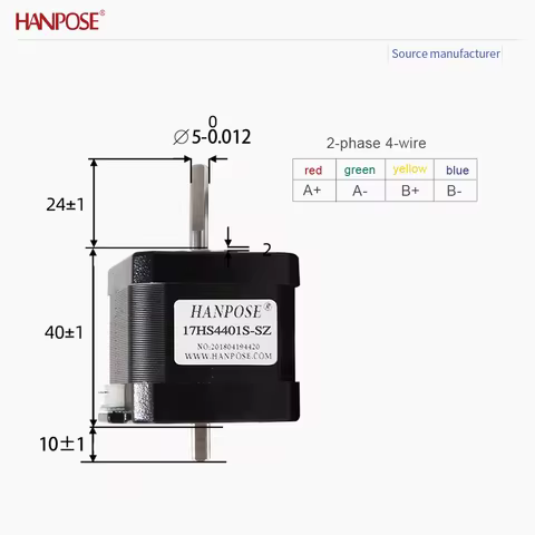 NEMA17 Dual Axis Stepper Motor 0.4N.m 1.5A 17HS4401S-SZ 3D Printing High Precision And Fast Speed Op