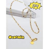 Wing Sing Rantai Kaki Cermin Padu Fesyen Emas 916 / 916 Gold Ankles Anklet