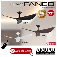 FANCO Huracan DC Ceiling Fan without Light + Remote Control