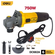 DELI 750W Angle Grinder DC662A Steel Cutter M10 Power Tools Hardware Ready Stock Malaysia [ichiban D