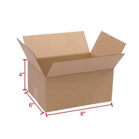 USA Stock 100 Corrugated Paper Boxes 8x6x4"（20.3*15.2*10cm）Yellow 4x4x4"（10*10*10cm） 6x4x2"（15.2*10.