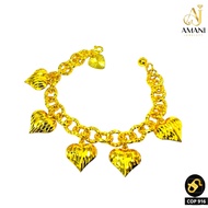 🔥GELANG TANGAN JUNTAI LOVE (Cangkuk S 916)Bracelet Gold Plated Titanium Emas Korea