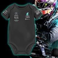 F1 PETRONAS AMG Mercedes Team Crew Racing Motorsport 2023 summer sleeveless baby romper cotton baby