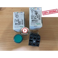 SCHNEIDER XB4BW33M5 ( ZB4BW333 + ZB4BW0M15 ) Illuminated push button, metal,green, Ø22, spring retur