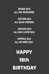 Behind you all the memories before you all your dreams Happy 18th Bithday: This 23th Birthday Gift N