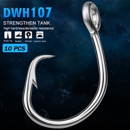 Proberos 10pcs Fishing Hook Set Circle Hook 13/0#-16/0# Stainless Steel Tuna Fish Hook DWH107