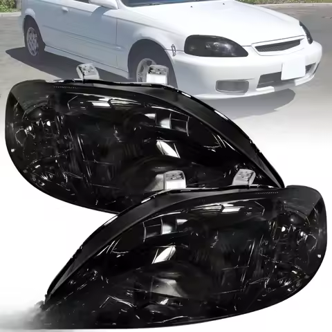 Smoke Headlights Fits 1999-2000 Honda Civic EK EJ LX EX SI 2/4Dr Lamp Left+Right