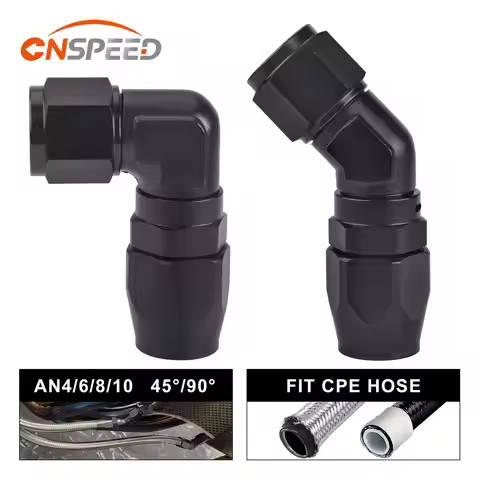 Universal 45 Degree 90 Degree Aluminum AN4 AN6 AN8 AN10 Forged Type Swivel Hose End Fitting Adapter 