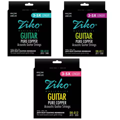 ZIKO Acoustic Guitar String Red Copper Coated DR-010 DR-011 DR-012 Professional High Quality String