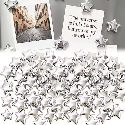 50/5PCS Vintage Electroplated Star Fridge Magnets Refrigerator Decals for Photo Memento Fixing DIY K