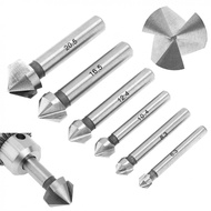 6Pcs 3ขอบ90องศาลบมุมส่วนปลายหัวตัดเจาะ HSS Countersink Drill Bit-Intl