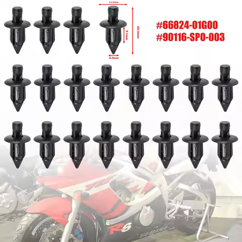 Motorcycle 6mm Retainer Rivet Trim Clips Fastener For Honda Yamaha Suzuki Kawasaki 66824-01G00 90116