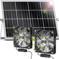Solar Fan Kit with 22W Solar Panel and Dual Fan IPX7 Waterproof